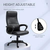 Vinsetto High Back Office Chair Swivel Executive PVC Leather Ergonomic Chair, Adjustable Height, Black(m-4)
