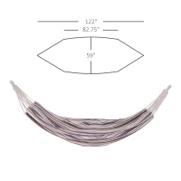 Outsunny Outdoor Hammock 83"x59" Bed Swing Chair, Patio Lounge Garden Camping Hiking Travel Hammock Only for Backyard, Purple(m-3)