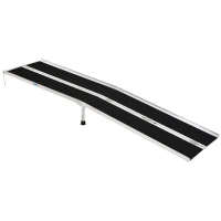 HomCom 10' Portable Traveling Convenient Mobility Ramp Carpeted Aluminum Side Walls Folding(m-8)