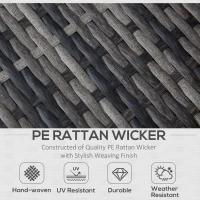 Outsunny 4-Piece Outdoor Rattan Wicker Sofa Set Patio Furniture Sets with Retractable Sun Canopy, Deep Soft Cushions & Classic Design, Grey(m-4)