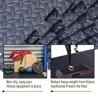 Soozier Interlocking Exercise Foam Mat, 3/8" Thick EVA Tiles with Leaves Pattern & Black Diamond Plate, 23.5" x 23.5"/209 sq ft(m-7)