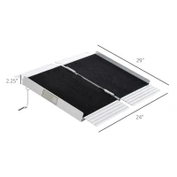 HOMCOM 2' Portable Wheelchair Ramp Aluminum Threshold Mobility Single-fold for Scooter with Carrying Handle(m-3)