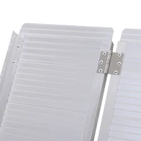 HOMCOM 3' Foldable Handicap Ramp for Home, Steps, Doorways, Aluminum Portable Wheelchair Ramp, Textured Threshold Ramp, Silver(m-9)