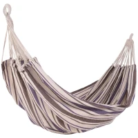 Outsunny Outdoor Hammock 83"x59" Bed Swing Chair, Patio Lounge Garden Camping Hiking Travel Hammock Only for Backyard, Purple(m-2)
