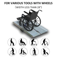 HOMCOM 3' Foldable Handicap Ramp for Home, Steps, Doorways, Aluminum Portable Wheelchair Ramp, Textured Threshold Ramp, Silver(m-5)