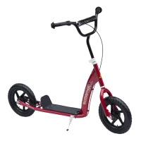 HOMCOM Adjustable Kids Pro Stunt Scooter Children Street Bike Bicycle Ride On with 12” Tire (Red)(m-2)