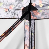 Outsunny 6-Sided Hexagon Pop Up Party Tent Gazebo with Mesh Netting Walls & Shaded Interior, 12' x 12', Camouflage(m-7)