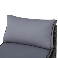 Outsunny 4-Piece Outdoor Rattan Wicker Sofa Set Patio Furniture Sets with Retractable Sun Canopy, Deep Soft Cushions & Classic Design, Grey(m-8)