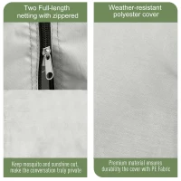 Outsunny 6-Sided Hexagon Pop Up Party Tent Gazebo with Mesh Netting Walls & Shaded Interior, 12' x 12', Beige(m-7)