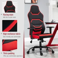 Vinsetto Racing Gaming Chair, High Back Office Chair, Computer Gamer Chair on Wheels, Tilt, Adjustable Height, Red(m-8)