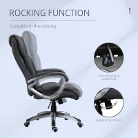 Vinsetto High Back Office Chair Swivel Executive PU Leather Chair, with Adjustable Height, Deep Grey(m-5)