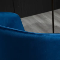 Vinsetto Office Chair Upholstered Open Back Velvet Fabric Swivel Computer Desk Chair with Arms and Adjustable Height, Blue(m-9)