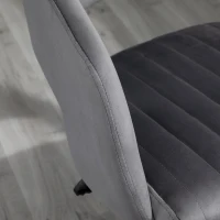 Vinsetto Office Chair Upholstered Open Back Velvet Fabric Swivel Computer Desk Chair with Arms and Adjustable Height, Grey(m-8)