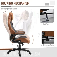 Vinsetto High Back Office Chair 6-Point Vibration Massage Chiar Faux Leather Task Chair Height Adjustable Padded Seat with Wheels(m-4)