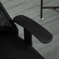 Vinsetto Office Chair Executive Mesh Faux Leather High Back Swivel Computer Desk Chair for with Arm, Wheels, Black(m-9)