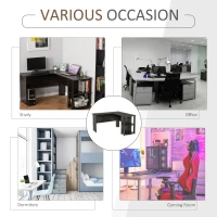 HOMCOM L-Shaped Desk, Computer Corner Desk, PC Table with 2 Storage Shelves, Home Office Workstation, Brown(m-7)