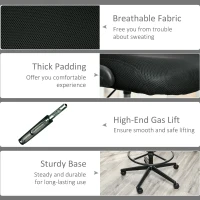 Vinsetto Tall Drafting Desk Chair Office Mesh Standing Chair with Foot Ring, Flip-up Arm, 360° Swivel Wheels, Black(m-9)