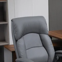 Vinsetto High Back Office Chair Swivel Executive PU Leather Chair, with Adjustable Height, Deep Grey(m-8)