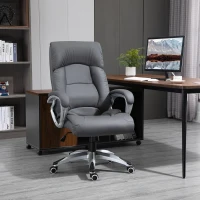 Vinsetto High Back Office Chair Swivel Executive PU Leather Chair, with Adjustable Height, Deep Grey(m-1)