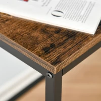 HOMCOM L-Shaped Computer Desk Home Office Corner Desk Study Workstation Table with Storage Shelves Cable Grommet, Rustic Brown(m-8)