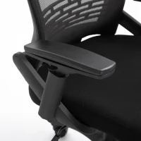 Vinsetto Office Chair Comfortable Mesh Task High Back Adjustable 360° Rotating Seat with Headrest and Armrest Black(m-9)