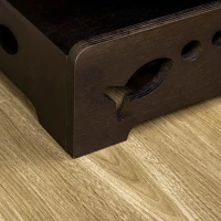 PawHut Round Hamster-Wheel Style Cat Exercise Wheel with Carpet Runway, Wooden Sisal-Covered with Unique Design Grey Brown(m-8)