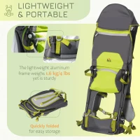 Qaba Baby Shoulder Carrier with Collapsible Fold-Up Design, Baby Hiking Backpack Carrier with Adjustable Waist Belt, Safety Belts, Storage Pockets, Baby Holder for Walking, 6-36 Months(m-6)