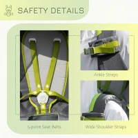 Qaba Baby Shoulder Carrier with Collapsible Fold-Up Design, Baby Hiking Backpack Carrier with Adjustable Waist Belt, Safety Belts, Storage Pockets, Baby Holder for Walking, 6-36 Months(m-4)