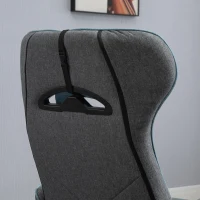 HOMCOM Recliner Chair with Ottoman, Video Gaming Chair, Racing Style Upholstered Swivel Recliner with Footrest, Headrest and Lumbar Support, Grey and Blue(m-8)