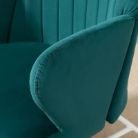 HOMCOM Modern Rocking Chairs, Upholstered Nursery Glider Rocker, Wingback Armchair for Living Room, Bedroom - Blue(m-12)