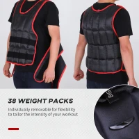 Soozier Adjustable Weighted Vest, Weighted Workout Vest with Customizable Weight, Men Or Women Weighted Running Vest, Strength Training Equipment, 44 lbs(m-5)