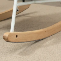 HOMCOM Accent Rocking Chairs, Upholstered Nursery Glider Rocker, Modern Armchair, Wingback Chair for Living Room and Bedroom, Grey(m-12)