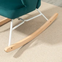 HOMCOM Modern Rocking Chairs, Upholstered Nursery Glider Rocker, Wingback Armchair for Living Room, Bedroom - Blue(m-10)