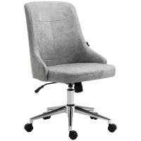Vinsetto Armless Task Chair, Mid-back Desk Chair, Microfiber Home Office Chair with Adjustable Height, Tilt, Swivel Function, Gray(m-1)
