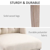 HOMCOM Counter Height Bar Stools Set of 2, Upholstered Bar Chairs with Nailhead Backrest and Footrest, Modern Barstools for Kitchen, Dining Room, Beige(m-6)