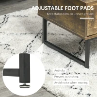 HOMCOM Industrial Coffee Table, Center Table with Drawer and Open Storage Compartment, Steel Legs, for Living Room, Rustic Brown(m-6)