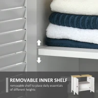 HOMCOM Undersink Restroom 2-Tier Anti-Slip Storage Basin w/ Sink Pipe Slot - White(m-7)