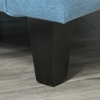 HOMCOM Button Tufted Armchair Modern Single Sofa Chair Upholstered Accent Chair with Rubber Wood Legs and Thick Padding Mid-Back for Living Room and Bedroom, Light Blue(m-12)