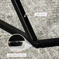 HOMCOM Coffee Table with High Gloss Marble Tabletop, Modern Cocktail Table with Steel Frame for Living Room, Black(m-6)