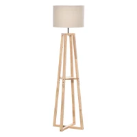 HOMCOM Modern Floor Lamp, Standing Lamp with Drum Lampshade, Foot Switch for Living Room, Bedroom, Office(m-1)