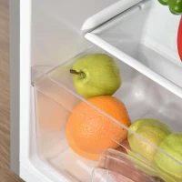 HOMCOM Mini Fridge with Freezer Compact Refrigerator 3 Cu Ft with 2 Doors Adjustable Temperature Removable Glass Shelves and Reversible Door for Office Motor Home Dormitory Apartment Bedroom Silver(m-13)