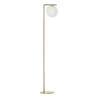 HOMCOM Metal Floor Lamp, Standing Light with 350° Adjustable Lampshade for Living Room, Bedroom, Office, Gold(m-1)