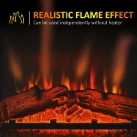 HOMCOM Electric Fireplace TV Stand for 50", Media Console Center Cabinet with 2 Shelves and 2 Cabinets with Adjustable Shelves for Corner, Dark Brown(m-6)