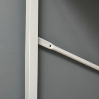 HOMCOM Modern White Corner Computer Desk, Space-Saving Steel Frame Design for Home Office, Study Room(m-11)