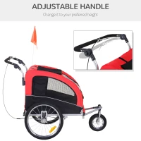 Aosom Elite II 2-in-1 Pet Dog Bike Trailer Jogger with Suspension, Red(m-7)