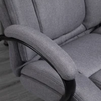 Vinsetto Big and Tall Executive Office Chair, Ergonomic Heavy-Duty High Back Computer Desk Chair 484lbs with Wide Seat,  Linen Fabric, Adjustable Height, Swivel Wheels, Light Gray(m-14)