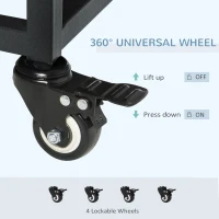 PawHut 36" Heavy Duty Dog Crate Metal Cage Kennel with Lockable Wheels, Double Door and Removable Tray, Grey(m-4)