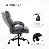 Vinsetto Big and Tall Executive Office Chair, Ergonomic Heavy-Duty High Back Computer Desk Chair 484lbs with Wide Seat,  Linen Fabric, Adjustable Height, Swivel Wheels, Light Gray(m-6)