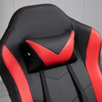 HOMCOM Gaming Recliner, Racing Style Video Gaming Chair with Adjustable Backrest and Footrest, High Back 360 Degree Swivel Computer Chair with Lumbar Support and Headrest, Red(m-11)