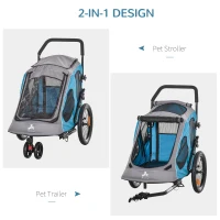 Aosom Pet Stroller Foldable with Mesh Windows Brakes and Cup Holder for Small Dogs(m-6)